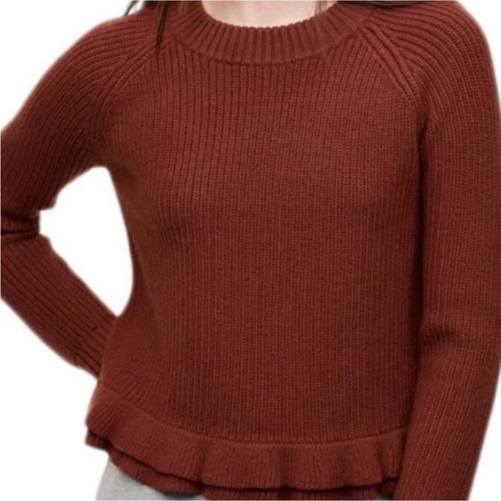 Wilfred/Aritzia Rust Ruffled Sweater - Picture 2 of 4